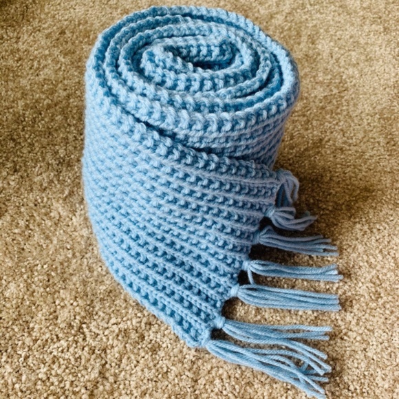 Handmade Accessories - Handmade Baby Blue Knit Scarf